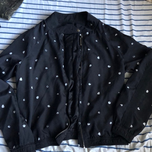 BOGO Black polka dot bomber style jacket - Picture 2 of 6